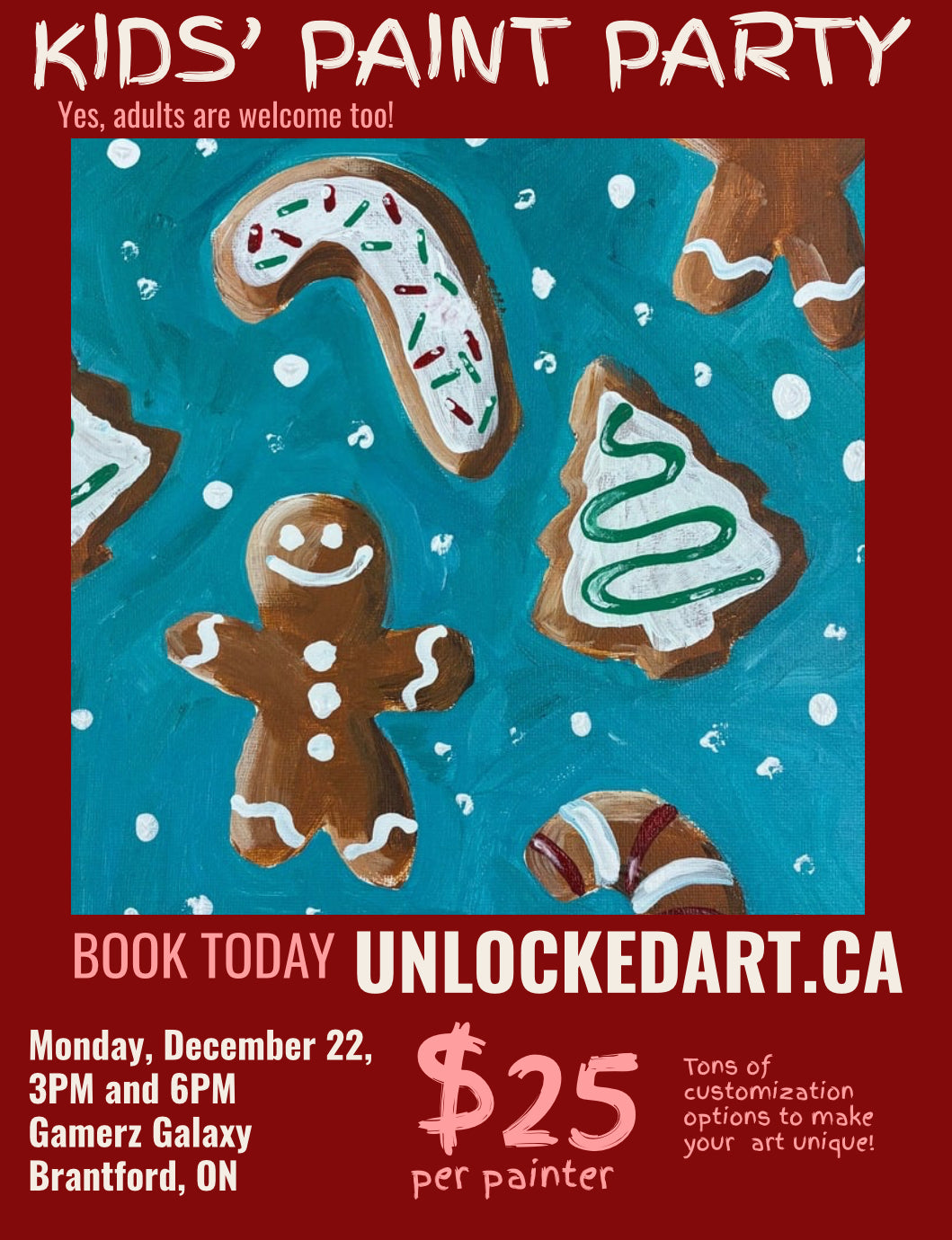 Kids’ Cookies, Dec 22, 3PM & 6PM at Gamerz Galaxy