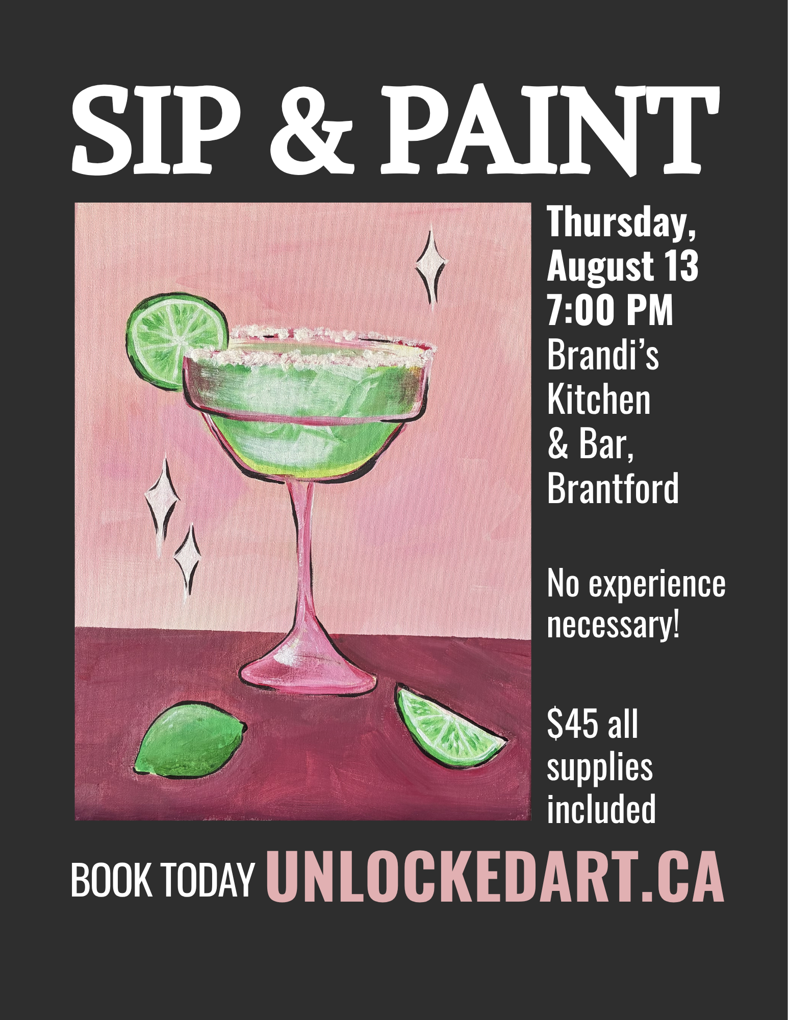 Margarita Mood, Thurs August 13, 7PM, at Brandi's Kitchen & Bar, Brantford