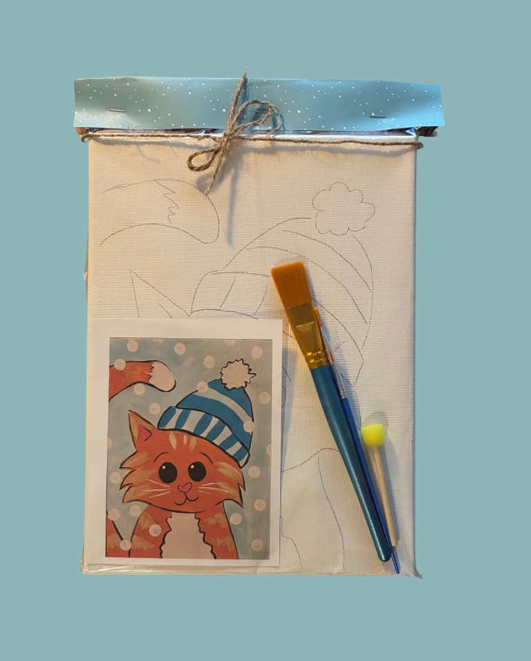 Take Home Kit: Snow Kitten, Blue Hat