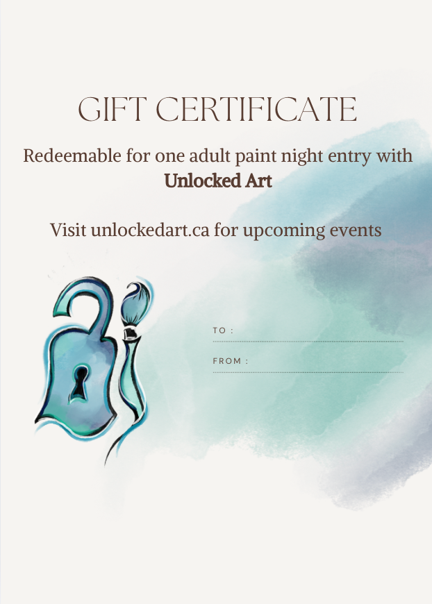 Gift Certificate: One Adult Paint Entry